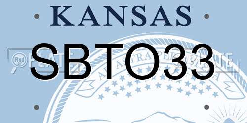 SBTO33 Kansas License Plate