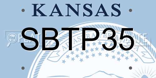 SBTP35 Kansas License Plate