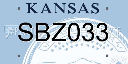 SBZ033 Kansas License Plate
