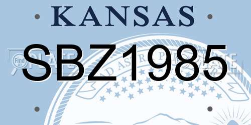 SBZ1985 Kansas License Plate