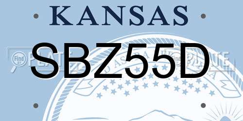 SBZ55D Kansas License Plate