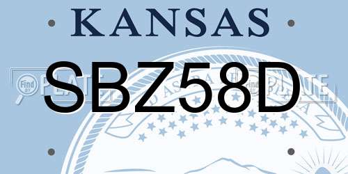 SBZ58D Kansas License Plate