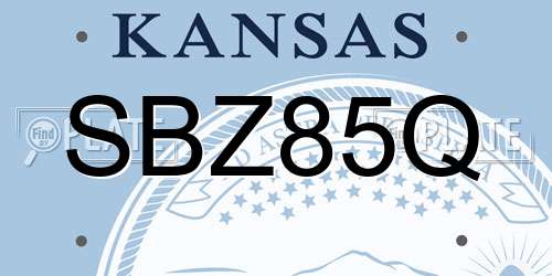 SBZ85Q Kansas License Plate