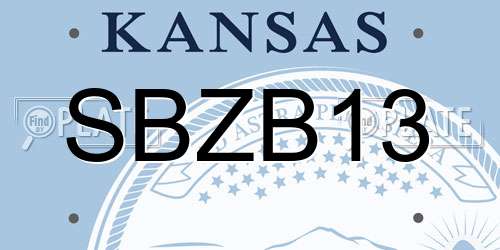 SBZB13 Kansas License Plate