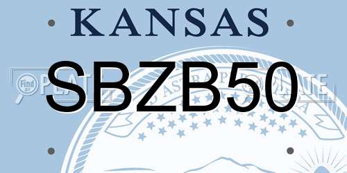 SBZB50 Kansas License Plate