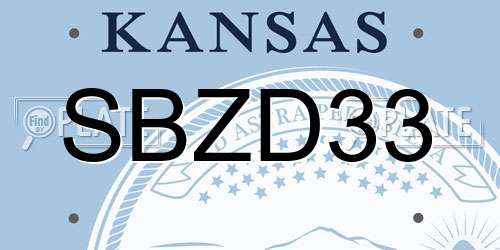 SBZD33 Kansas License Plate