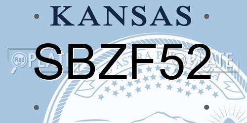 SBZF52 Kansas License Plate