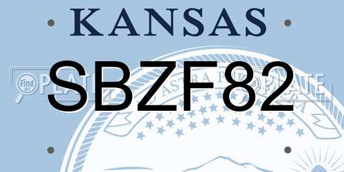 SBZF82 Kansas License Plate