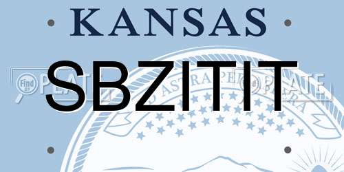 SBZITIT Kansas License Plate