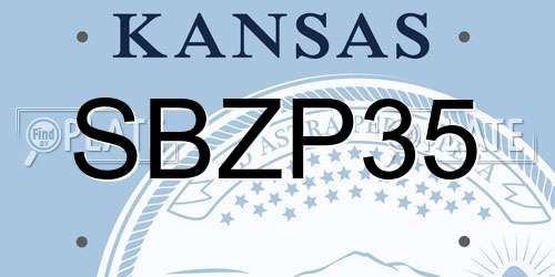 SBZP35 Kansas License Plate