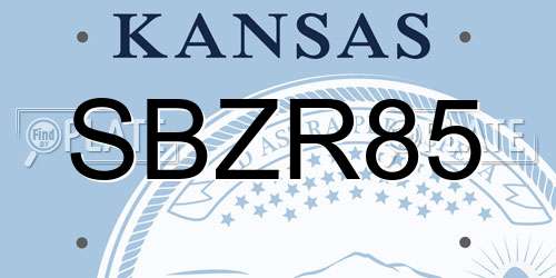 SBZR85 Kansas License Plate