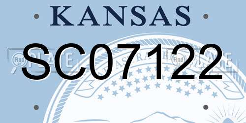 SC07122 Kansas License Plate