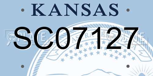 SC07127 Kansas License Plate