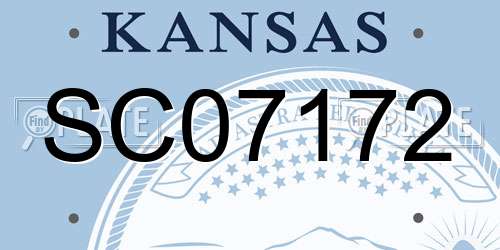 SC07172 Kansas License Plate