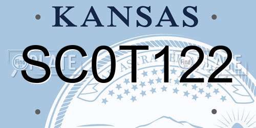 SC0T122 Kansas License Plate