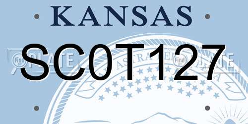 SC0T127 Kansas License Plate