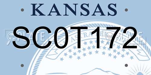 SC0T172 Kansas License Plate