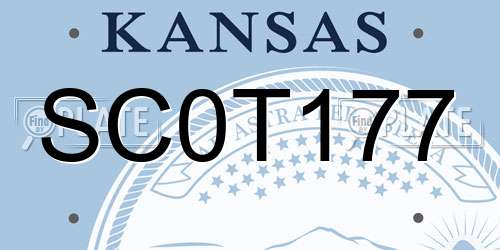 SC0T177 Kansas License Plate