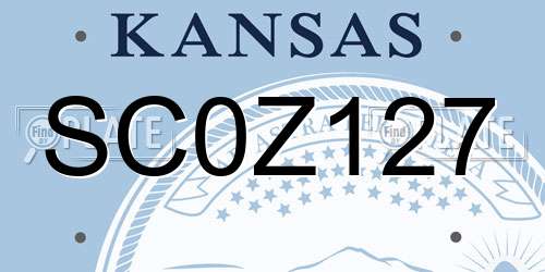 SC0Z127 Kansas License Plate