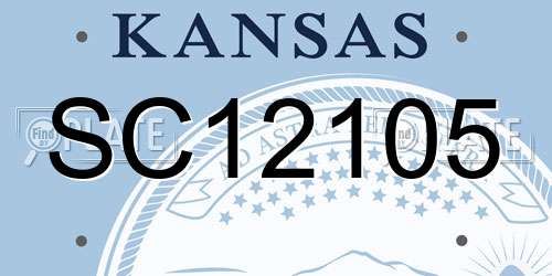 SC12105 Kansas License Plate