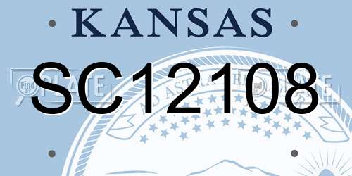SC12108 Kansas License Plate