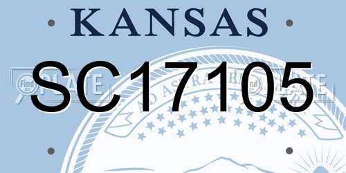 SC17105 Kansas License Plate