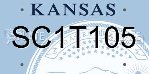 SC1T105 Kansas License Plate
