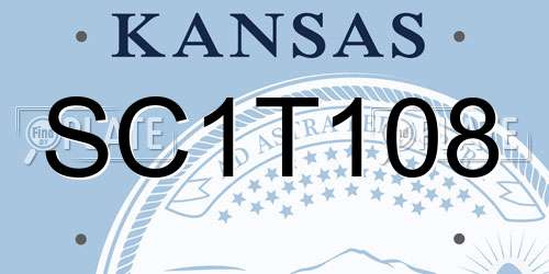 SC1T108 Kansas License Plate