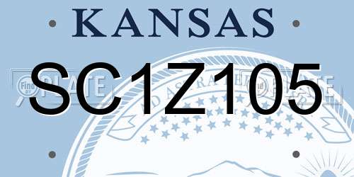 SC1Z105 Kansas License Plate