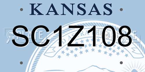 SC1Z108 Kansas License Plate