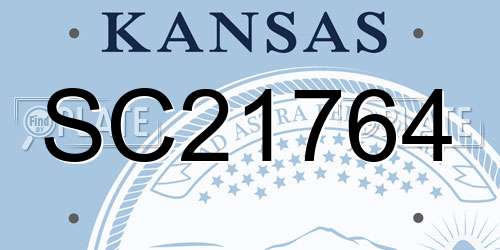 SC21764 Kansas License Plate
