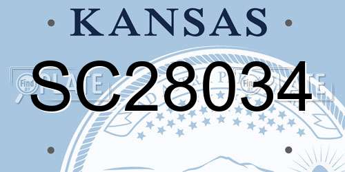 SC28034 Kansas License Plate