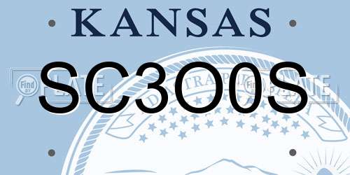 SC3O0S Kansas License Plate