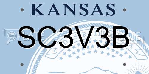 SC3V3B Kansas License Plate