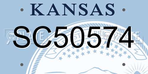 SC50574 Kansas License Plate
