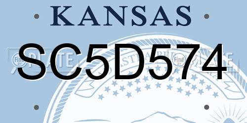 SC5D574 Kansas License Plate