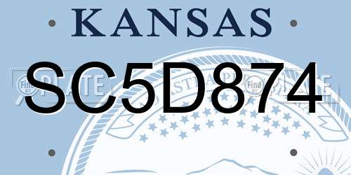 SC5D874 Kansas License Plate