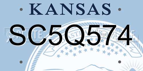 SC5Q574 Kansas License Plate