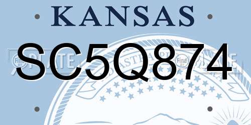 SC5Q874 Kansas License Plate