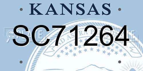 SC71264 Kansas License Plate