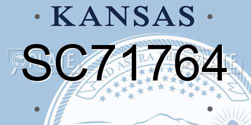 SC71764 Kansas License Plate