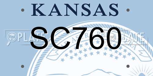 SC760 Kansas License Plate
