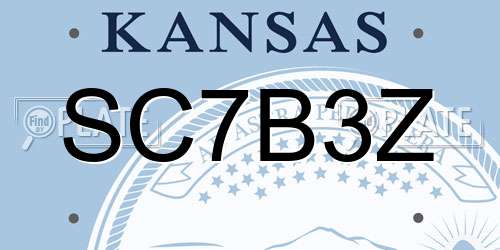 SC7B3Z Kansas License Plate