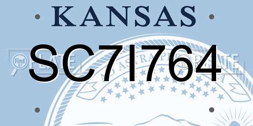 SC7I764 Kansas License Plate