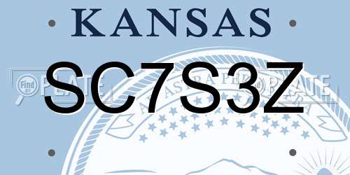 SC7S3Z Kansas License Plate