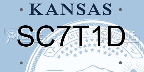 SC7T1D Kansas License Plate