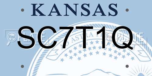 SC7T1Q Kansas License Plate