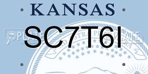 SC7T6I Kansas License Plate