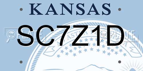 SC7Z1D Kansas License Plate
