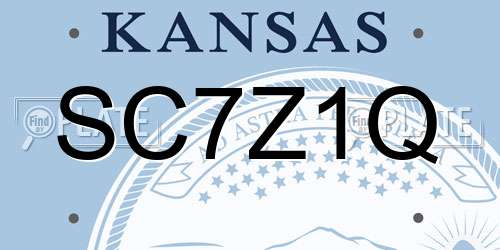 SC7Z1Q Kansas License Plate
